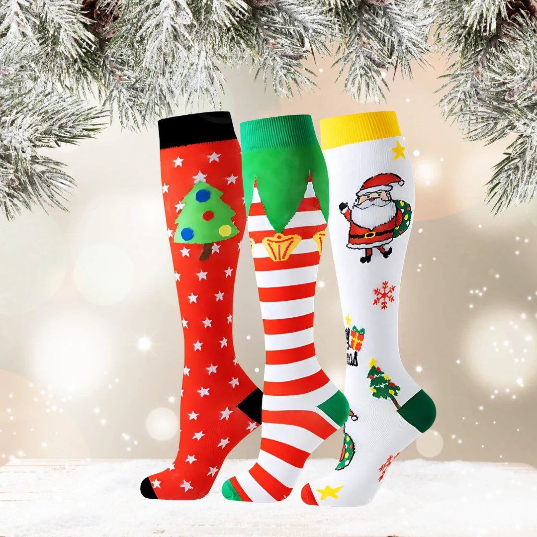 ErgiloSeason 3-pack - Säsongsmönstrade stödstrumpor