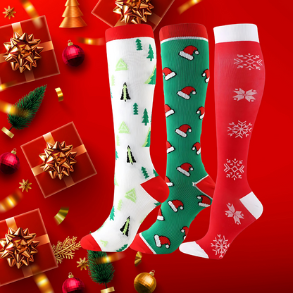 ErgiloJoyful 3-pack - Stödstrumpor med julmotiv