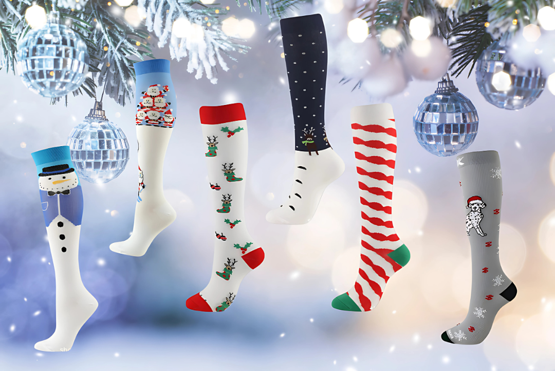 ErgiloJoyful 3-pack - Stödstrumpor med julmotiv