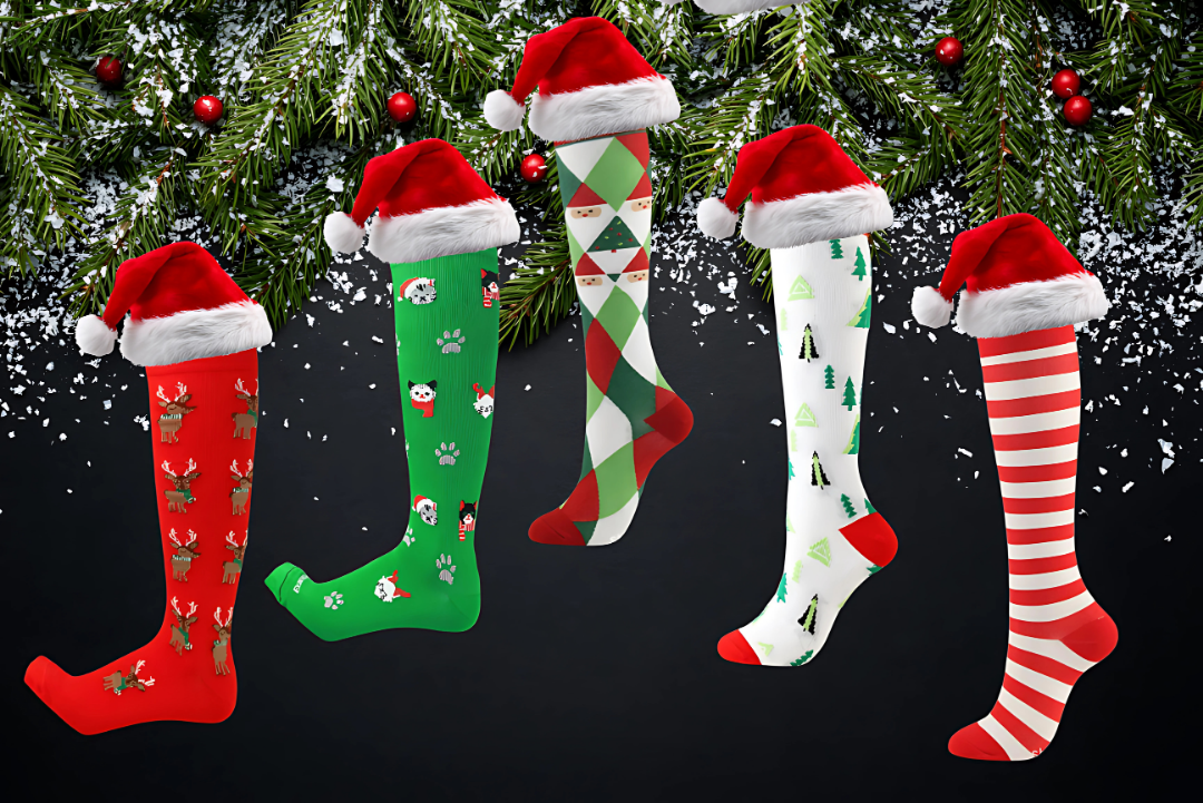 ErgiloJoyful 3-pack - Stödstrumpor med julmotiv