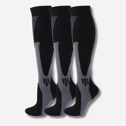 ErgiloActive – Knähöga stödstrumpor i sportigt 3-pack