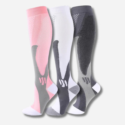 ErgiloActive – Knähöga stödstrumpor i sportigt 3-pack