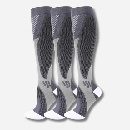 ErgiloActive – Knähöga stödstrumpor i sportigt 3-pack